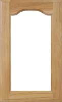 The Cougar recessed panel glass cabinet door with unique upper arch detail