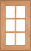 The Chapman mitred cabinet door with French glass lites and beaded inner and outside edge detail