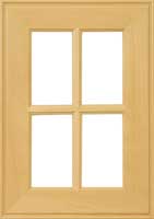 Hayes french lite cabinet door with thick hardwood frame and outside edge detail