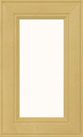 Single panel glass cabinet door with inner and outer edge detailing, recessed panel and 7/8" frame.