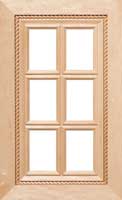 Highpointe French lite glass cabinet door with braided accent and applied molding detail