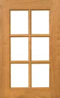 6 panel glass Sullivan Cabinet Door with stepped inner edge detail