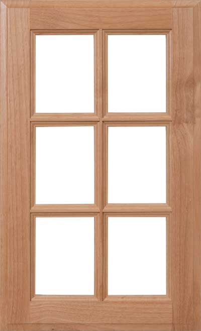 The Revere classic 6 panel french lite glass cabinet door