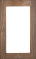 Oakley cabinet door frame with open panel front for glass shown in walnut