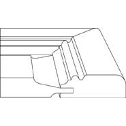 Side profile of Malibu 5-piece raised panel mitered cabinet door