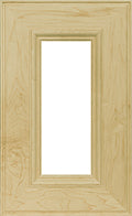 The Prudential glass cabinet door with extra wide frame, applied molding and raised panel.