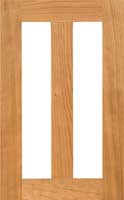 Auburn cabinet door with center stile shown with opening for panel or window glass