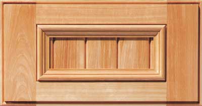 Davenport drawer front with routed outer edge detail applied molding and beadboard center panel