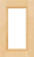 The Laguna glass cabinet door with solid butt joint corners and applied inner edge molding