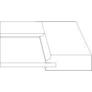 Cutaway of Alpine shaker style cabinet door showing coping radius