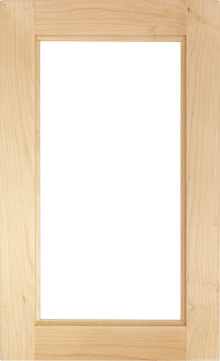 Alpine shaker style cabinet door frame withe opening for panel or glass