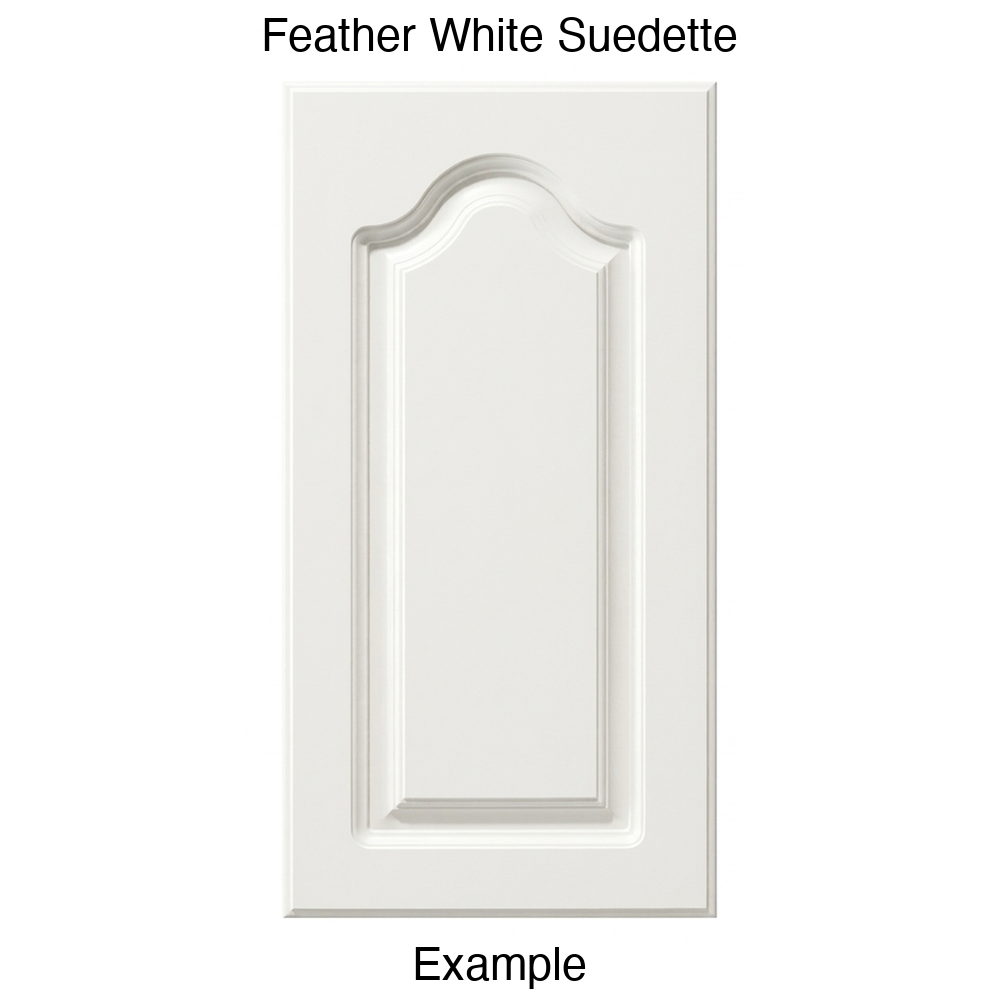 AL757 Cathedral Raised Panel Thermofoil Cabinet Door in Feather White Suedette