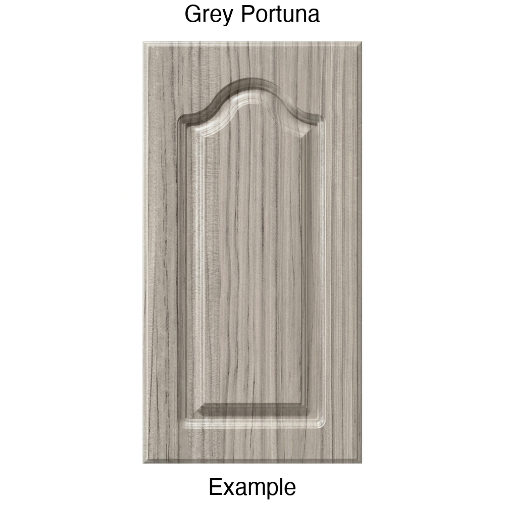 AL757 Cathedral Raised Panel Thermofoil Cabinet Door in Grey Portuna