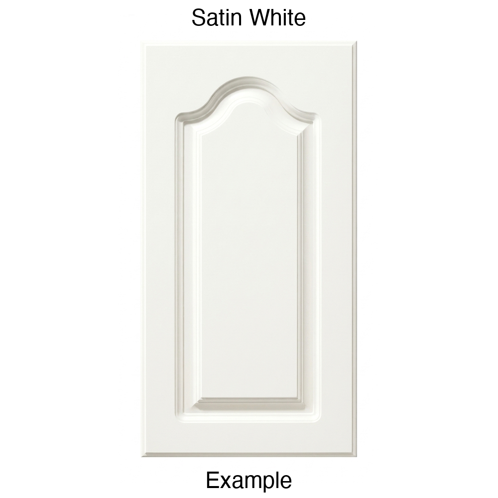AL757 Cathedral Raised Panel Thermofoil Cabinet Door in Satin White