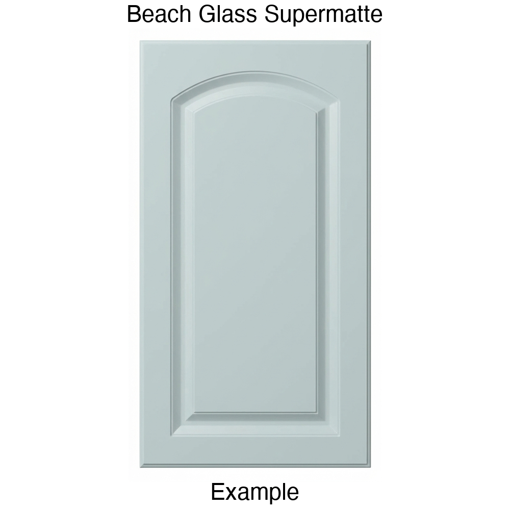 AP768 Arched Raised Panel Thermofoil Cabinet Door in Beach Glass Supermatte
