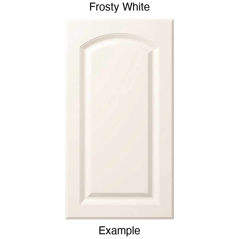 AP768 Arched Raised Panel Thermofoil Cabinet Door in Frosty White