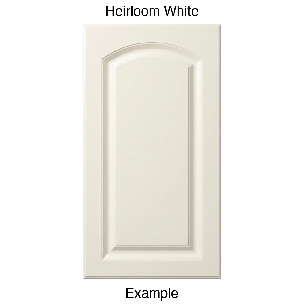 AP768 Arched Raised Panel Thermofoil Cabinet Door in Heirloom White