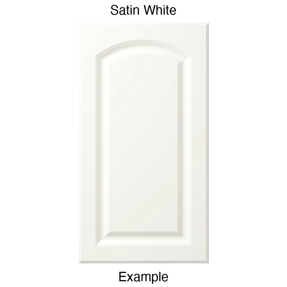 AP768 Arched Raised Panel Thermofoil Cabinet Door in Satin White