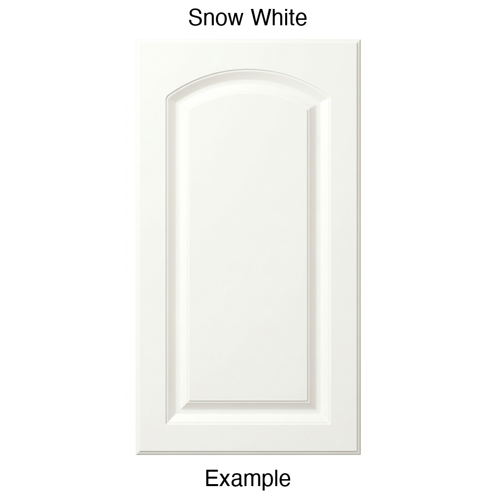 AP768 Arched Raised Panel Thermofoil Cabinet Door in Snow White