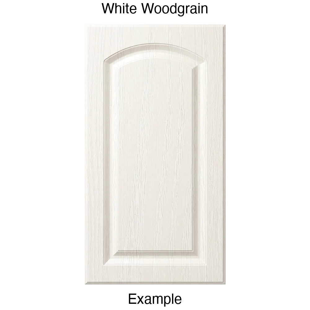 AP768 Arched Raised Panel Thermofoil Cabinet Door in White Woodgrain