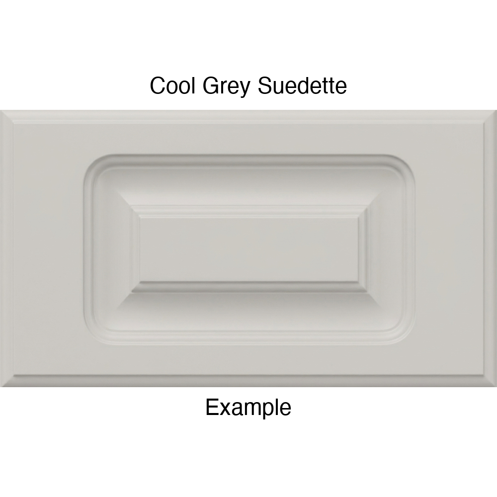AR756 Thermofoil Drawer Front, Routed, in Cool Grey Suedette