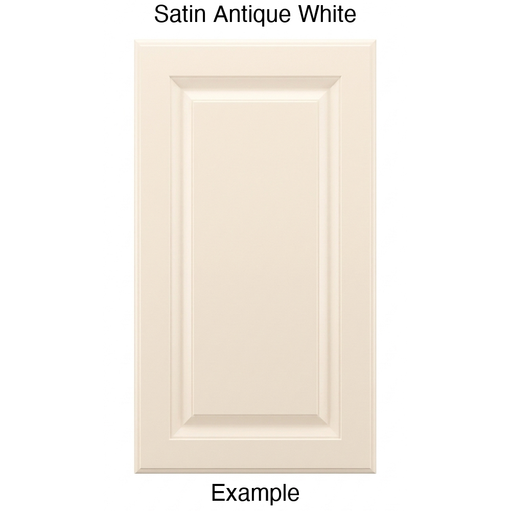 AR766 Raised Panel Thermofoil Cabinet Door in Satin Antique White