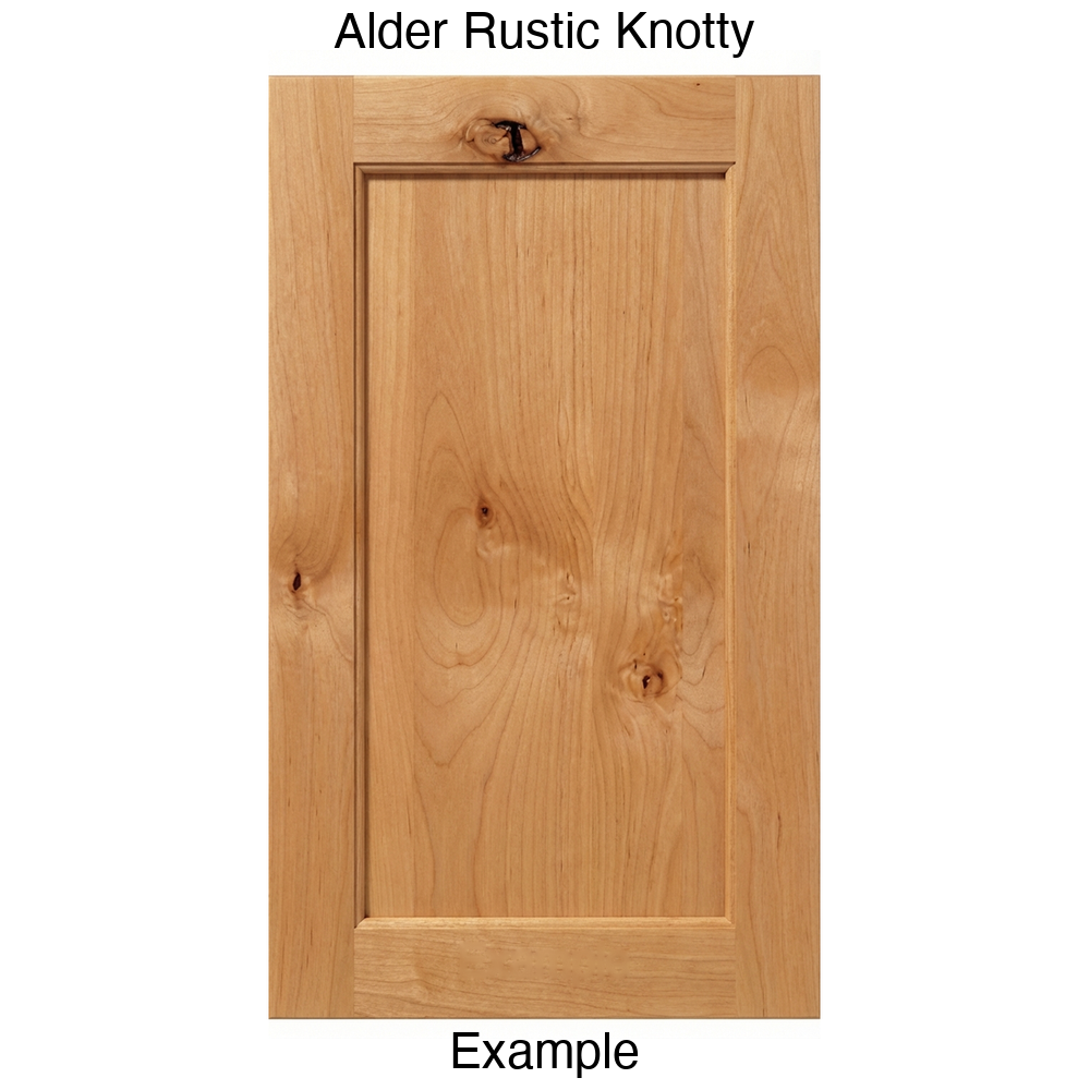 Artesia Recessed Panel Cabinet Door in Alder Rustic Knotty
