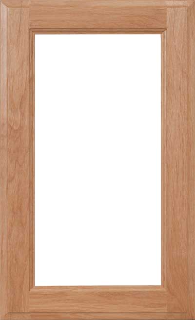 Bronco cabinet door frame with opening for panel or glass