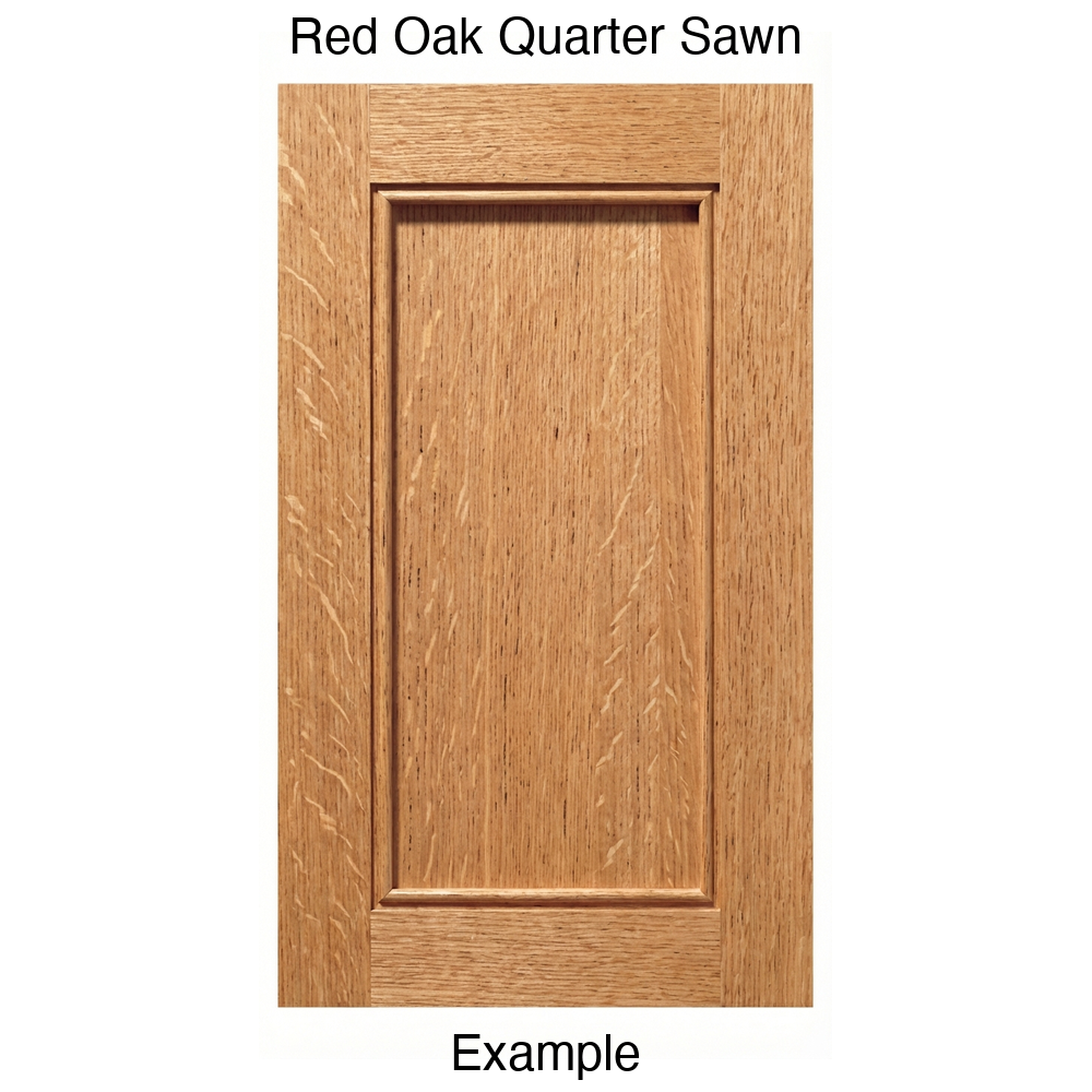 Cascade Recessed Panel Cabinet Door in Red Oak Quarter Sawn