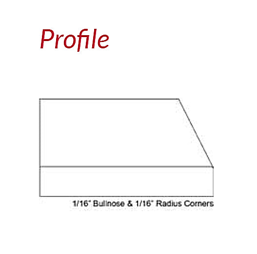 Side profile of DBQ plank style rigid thermofoil cabinet door