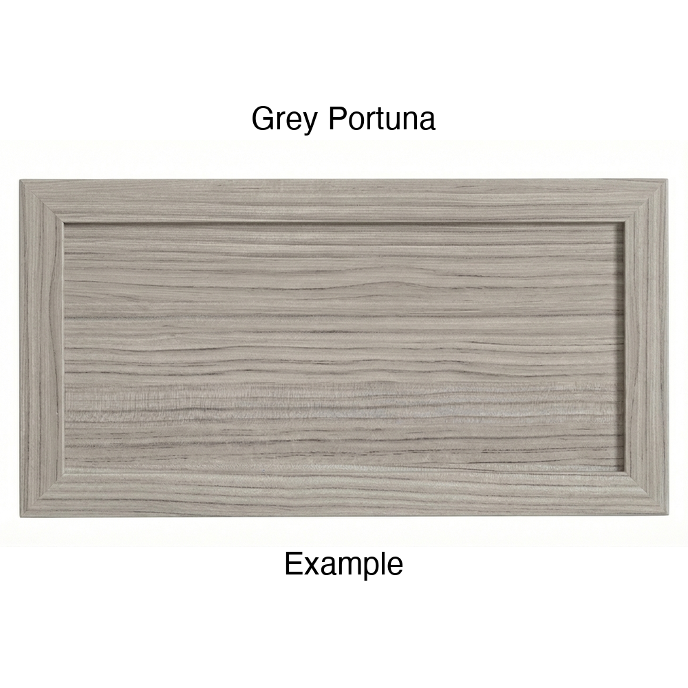 DN917 Thermofoil Drawer Front (Skinny Shaker Style), Routed, in Grey Portuna