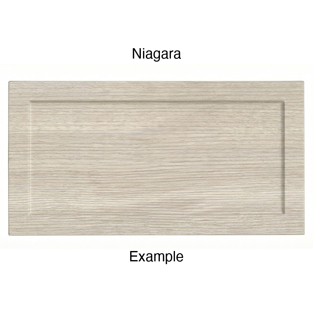DN917 Thermofoil Drawer Front (Skinny Shaker Style), Routed, in Niagara
