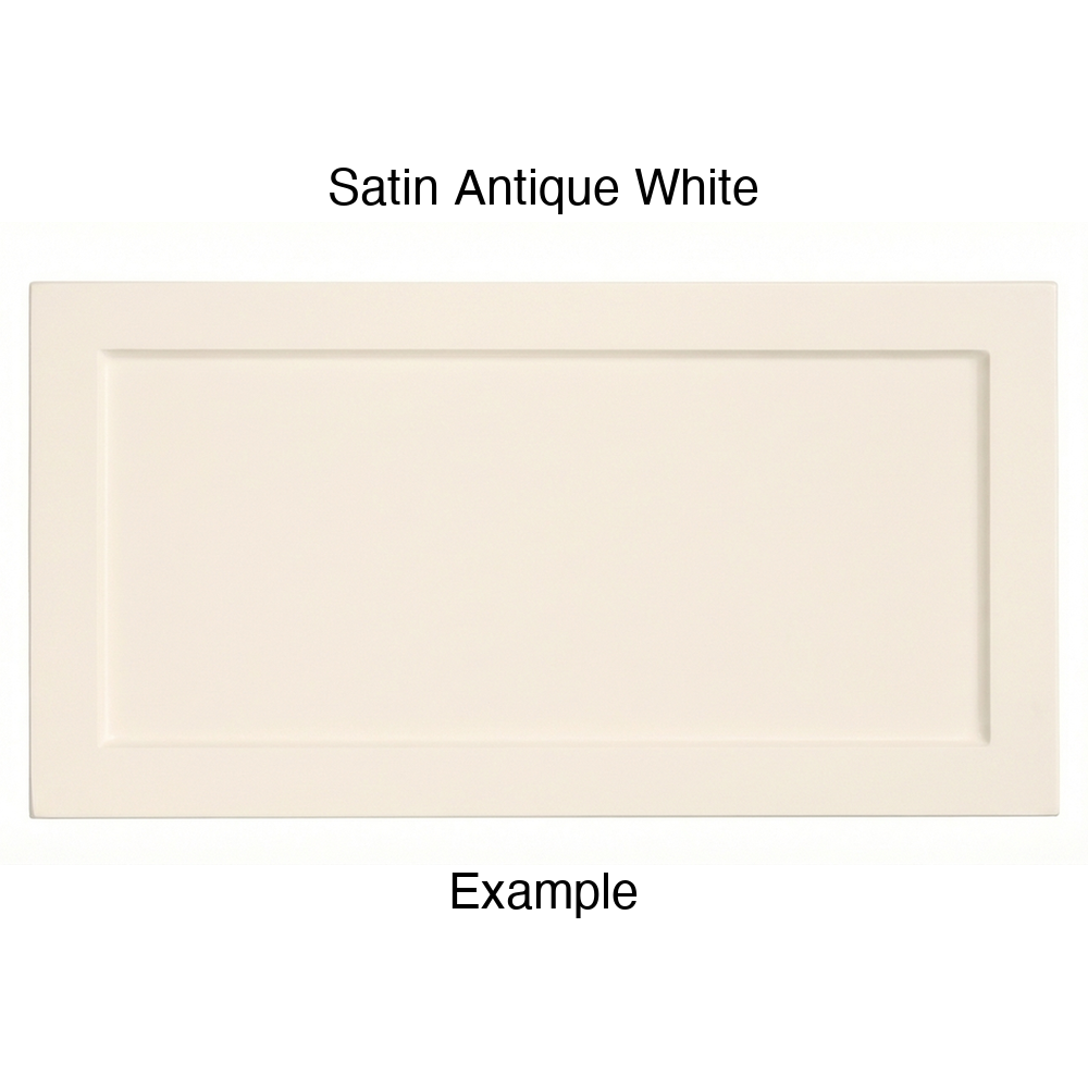 DN917 Thermofoil Drawer Front (Skinny Shaker Style), Routed, in Satin Antique White