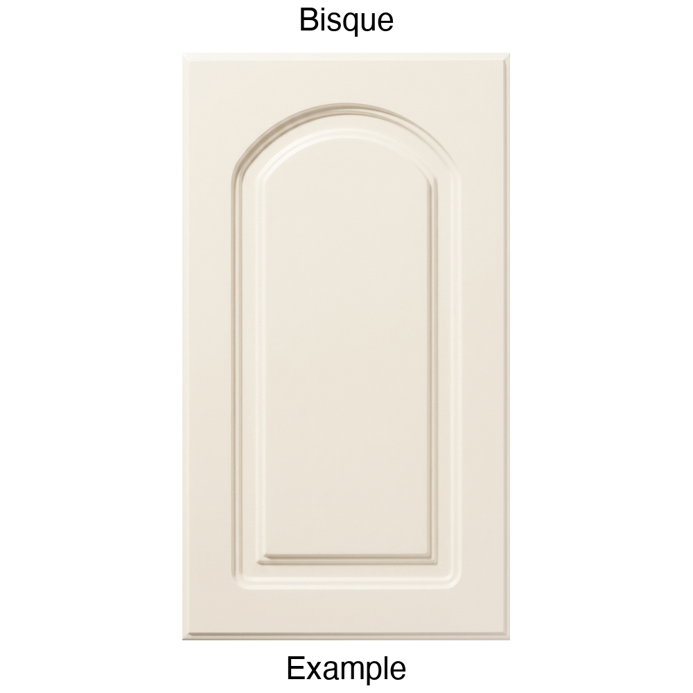 DP8 Arched Raised Panel Thermofoil Cabinet Door in Bisque