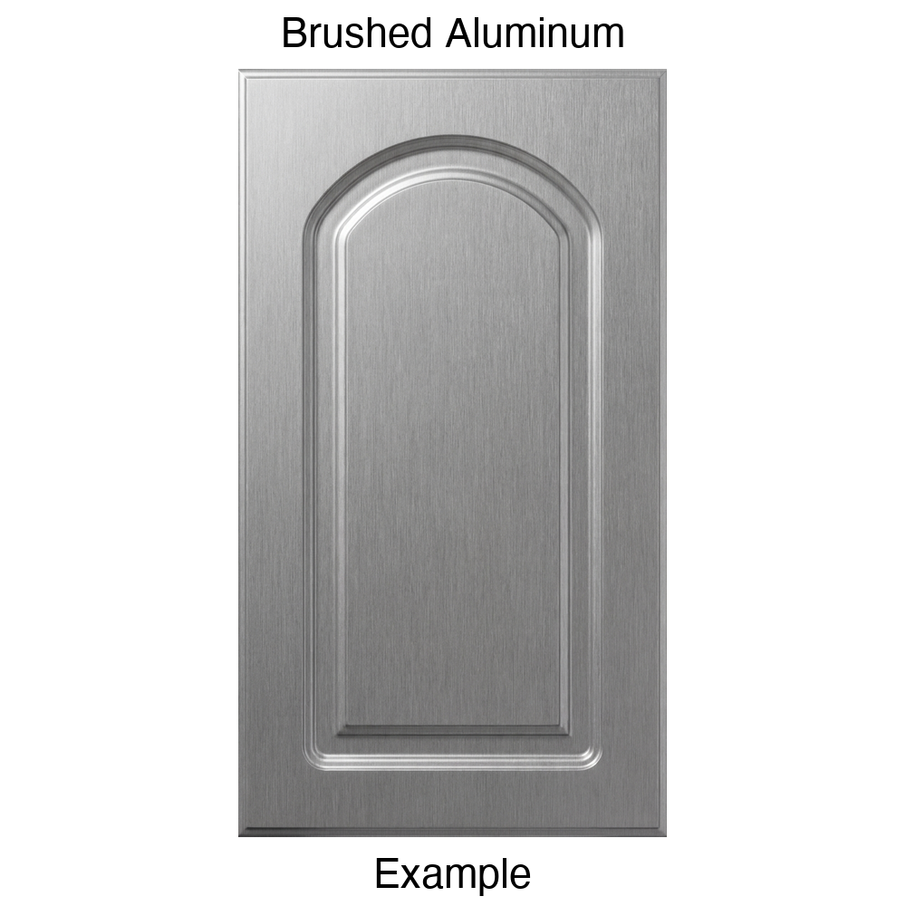 DP8 Arched Raised Panel Thermofoil Cabinet Door in Brushed Aluminum