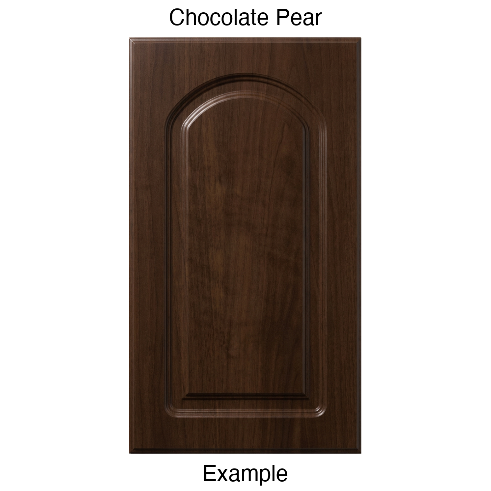 DP8 Arched Raised Panel Thermofoil Cabinet Door in Chocolate Pear