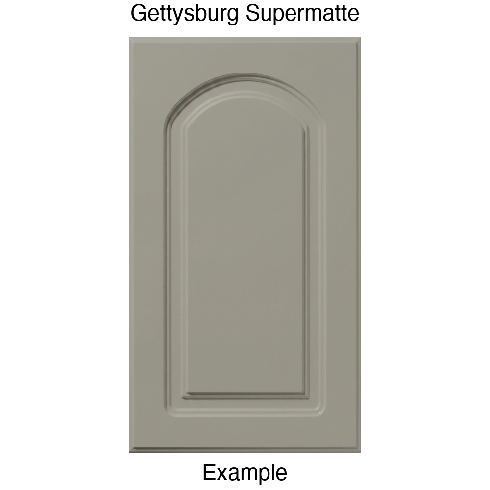 DP8 Arched Raised Panel Thermofoil Cabinet Door in Gettysburg Supermatte