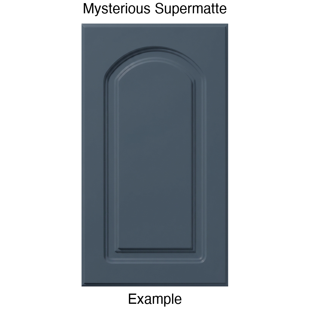 DP8 Arched Raised Panel Thermofoil Cabinet Door in Mysterious Supermatte