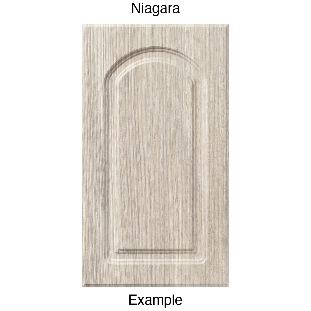 DP8 Arched Raised Panel Thermofoil Cabinet Door in Niagara