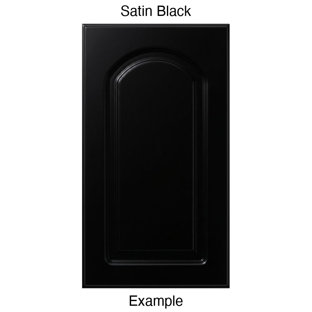 DP8 Arched Raised Panel Thermofoil Cabinet Door in Satin Black