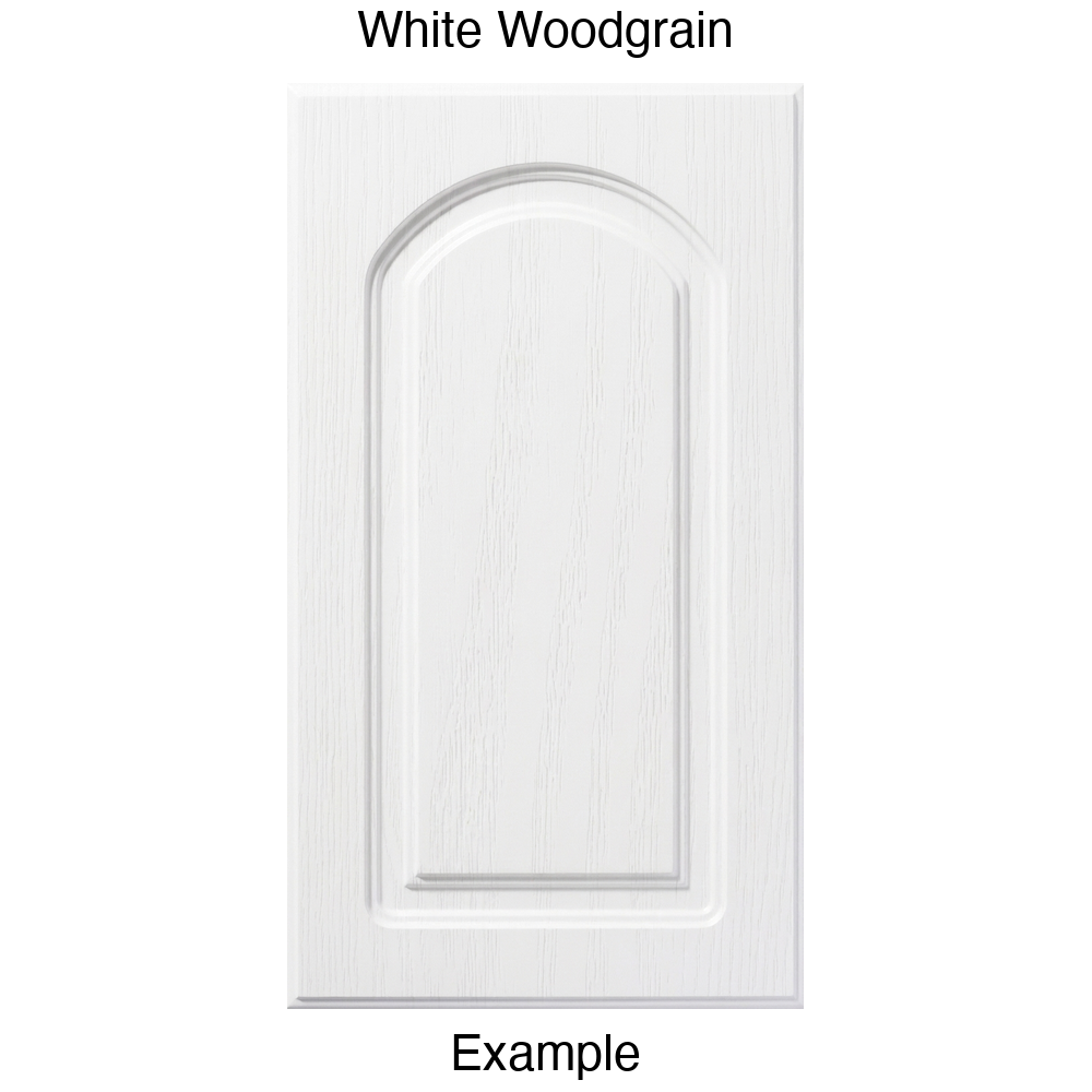 DP8 Arched Raised Panel Thermofoil Cabinet Door in White Woodgrain