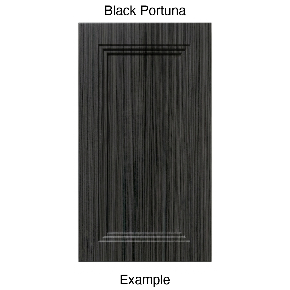 DR133 Recessed Panel Thermofoil Cabinet Door (Victoria Style) in Black Portuna
