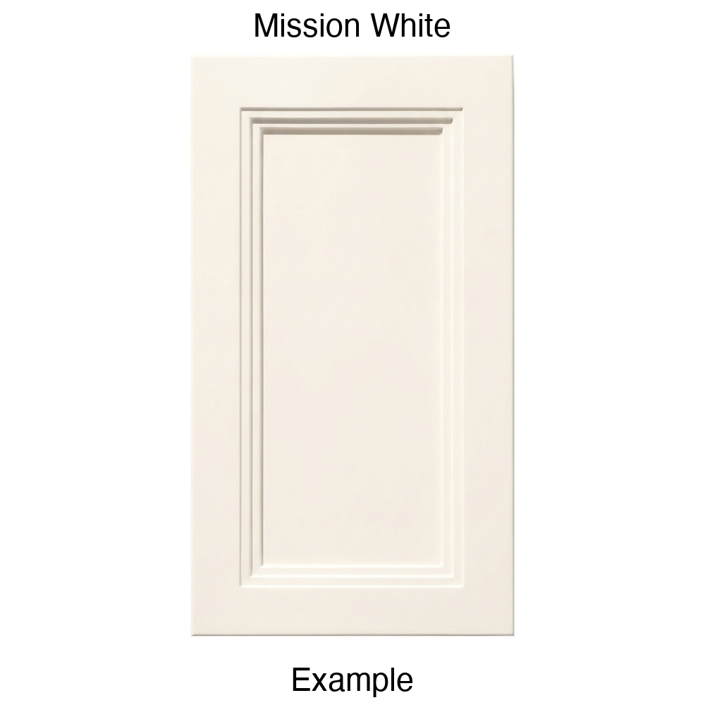 DR133 Recessed Panel Thermofoil Cabinet Door (Victoria Style) in Mission White