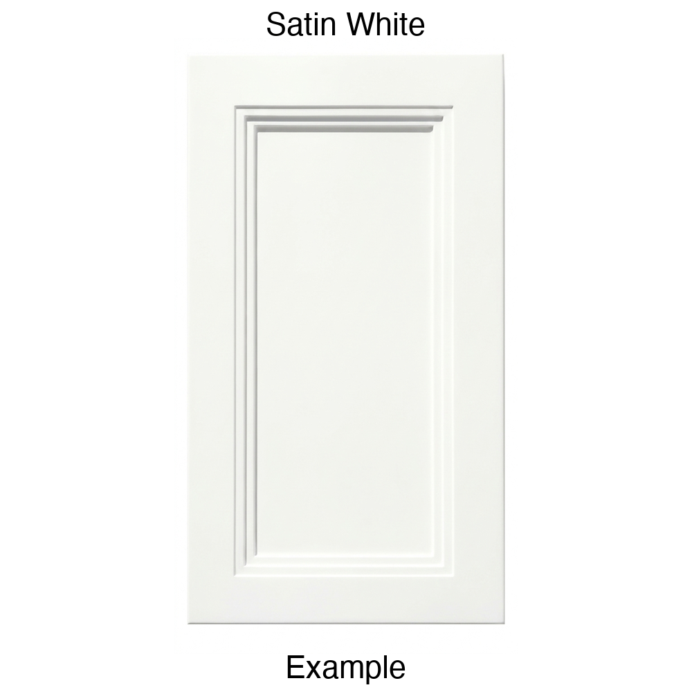 DR133 Recessed Panel Thermofoil Cabinet Door (Victoria Style) in Satin White
