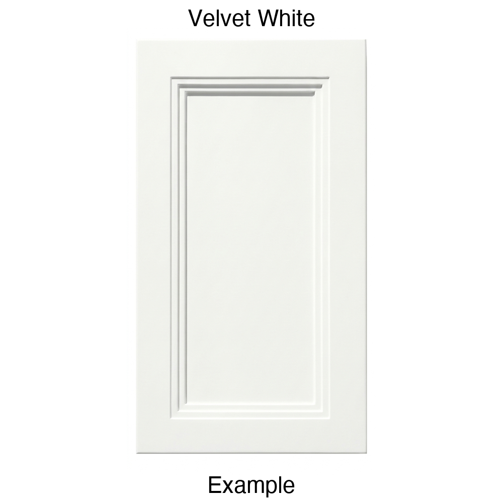 DR133 Recessed Panel Thermofoil Cabinet Door (Victoria Style) in Velvet White