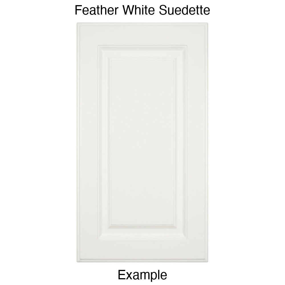 DR31 Raised Panel Thermofoil Cabinet Door in Feather White Suedette