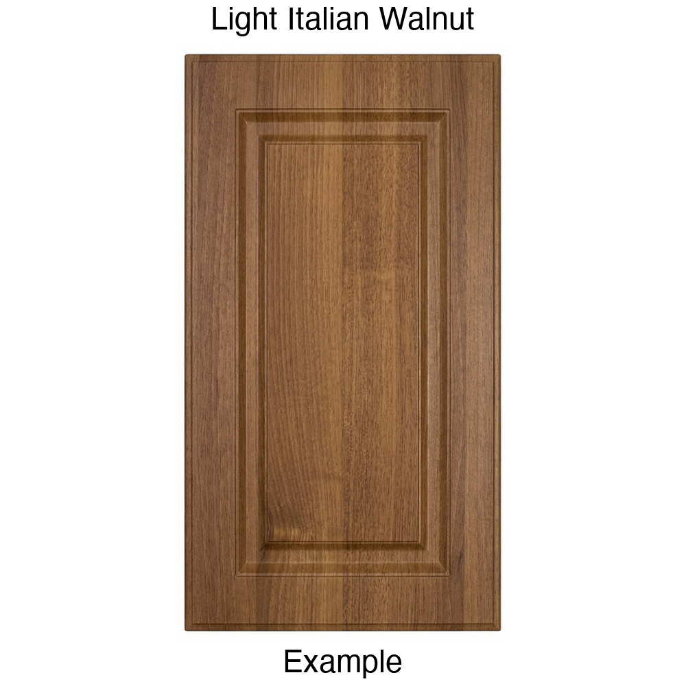 DR31 Raised Panel Thermofoil Cabinet Door in Light Italian Walnut