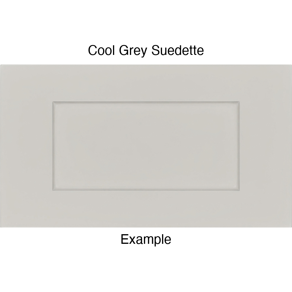 DRS131 Thermofoil Drawer Front (Shaker Style), Routed, in Cool Grey Suedette