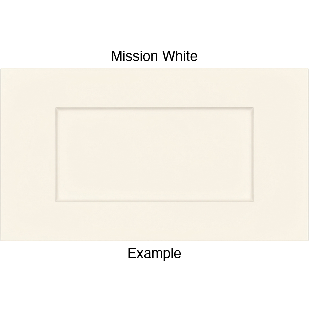 DRS131 Thermofoil Drawer Front (Shaker Style), Routed, in Mission White