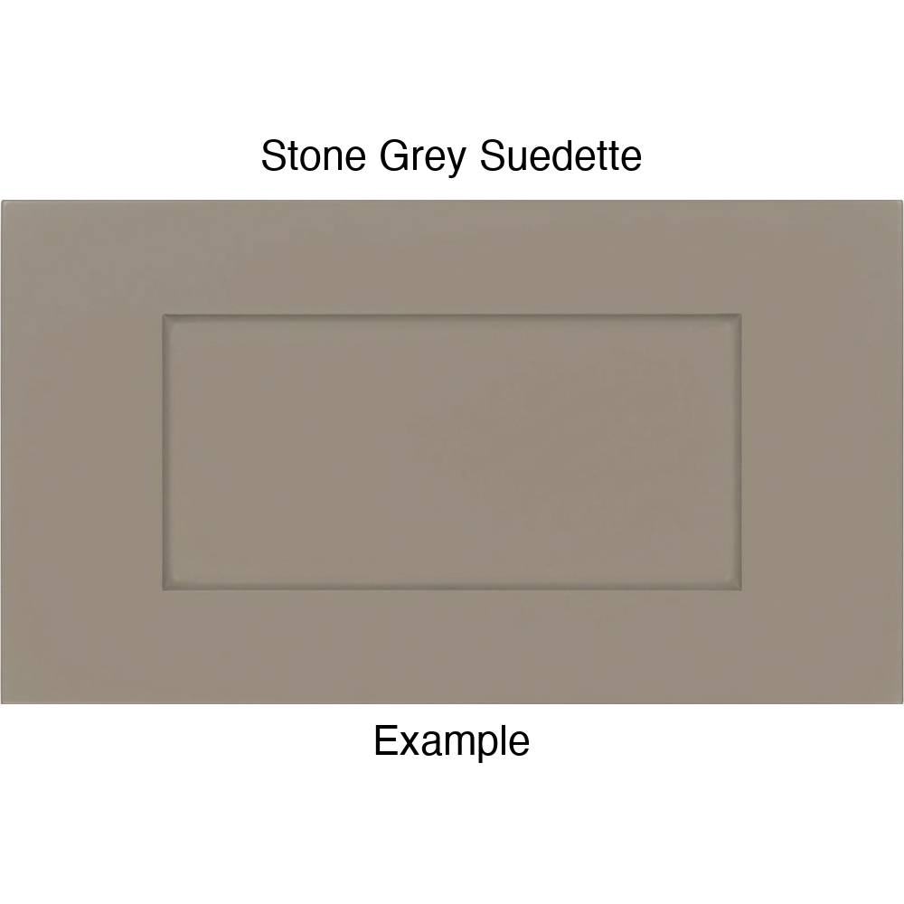 DRS131 Thermofoil Drawer Front (Shaker Style), Routed, in Stone Grey Suedette